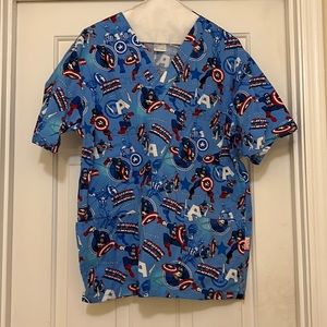Captain America Scrub Top.